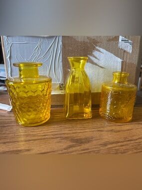 Yellow Glass Decorative Vase - Home Accents